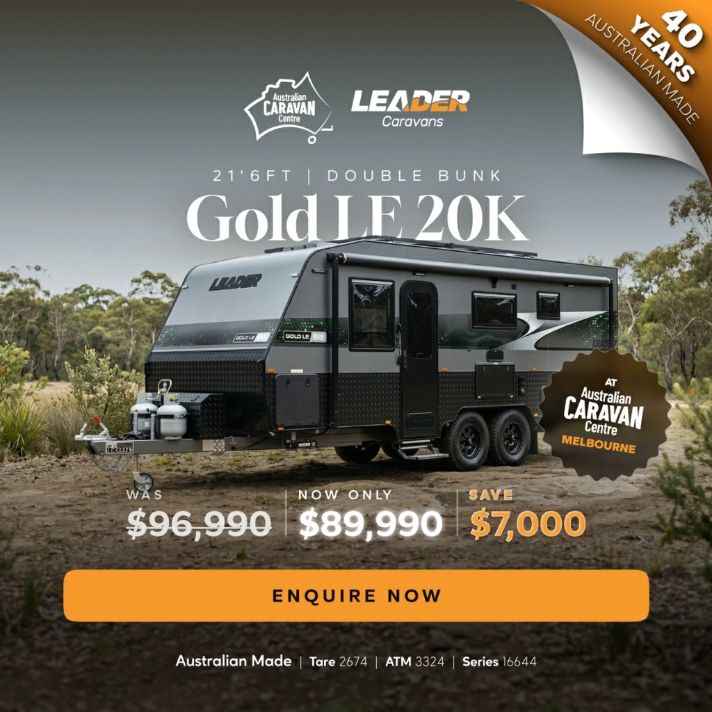 NEW 2026 LEADER CARAVANS GOLD LE 20K SERIES CARAVAN 2 AXLE