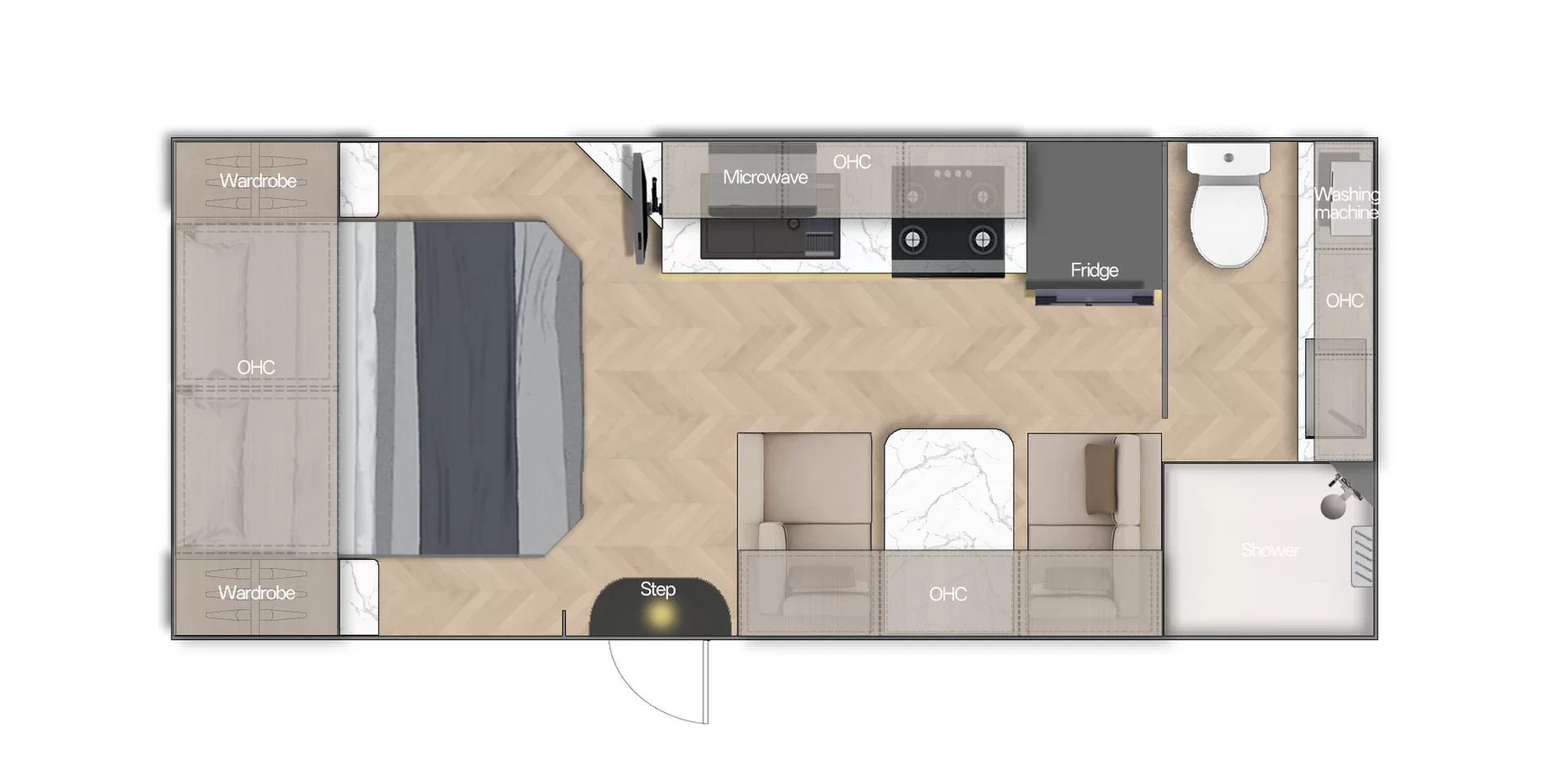 18' Single Centre Door floorplan