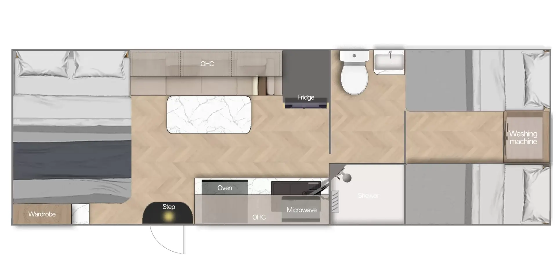 23′ Quad Centre Ensuite