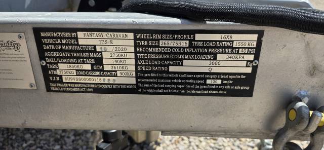 USED 2020 FANTASY CARAVAN F3S SERIES POP TOP 1 AXLE