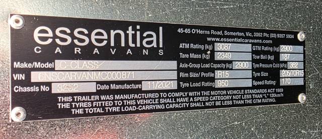 USED 2021 ESSENTIAL CARAVANS C-CLASS TOURING CARAVAN 2 AXLE