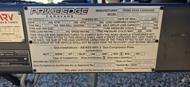 NEW 2026 PRIME EDGE CARAVANS WARRIOR 22′ B/B OFF ROAD CARAVAN 2 AXLE