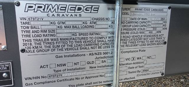 NEW 2026 PRIME EDGE CARAVANS WARRIOR 196 OFF ROAD CARAVAN 2 AXLE