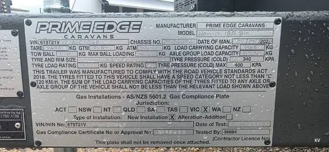 NEW 2026 PRIME EDGE CARAVANS WARRIOR 18’8″ R/D