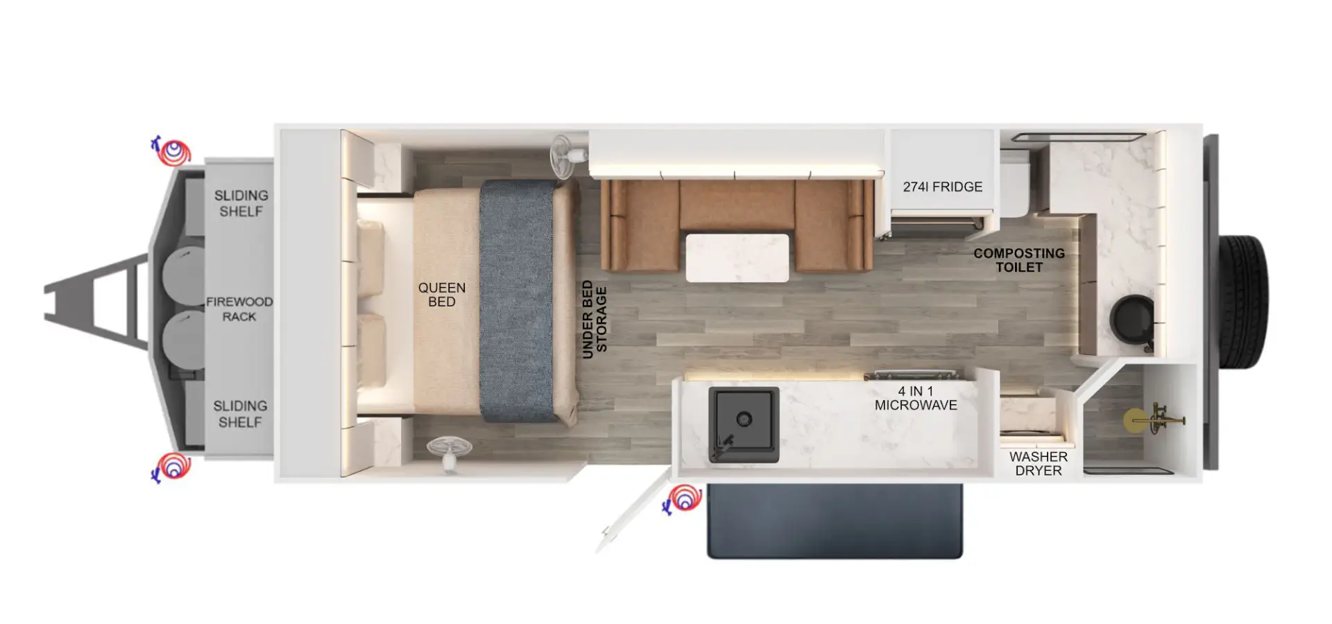 Elysium 21'6 Couples, Floorplan