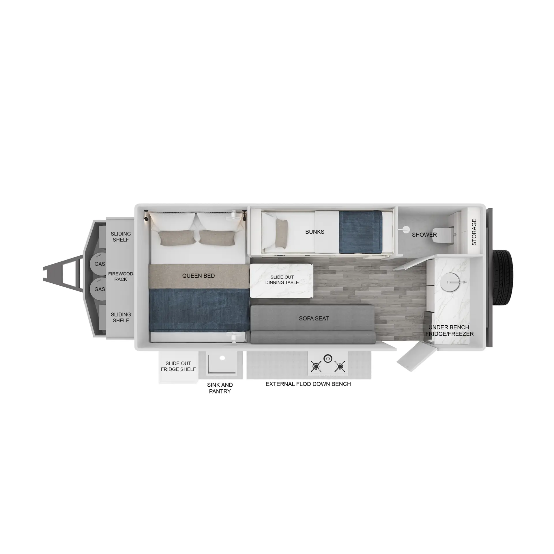 2026 Nirvana 16' Family Hard Top, Floorplan