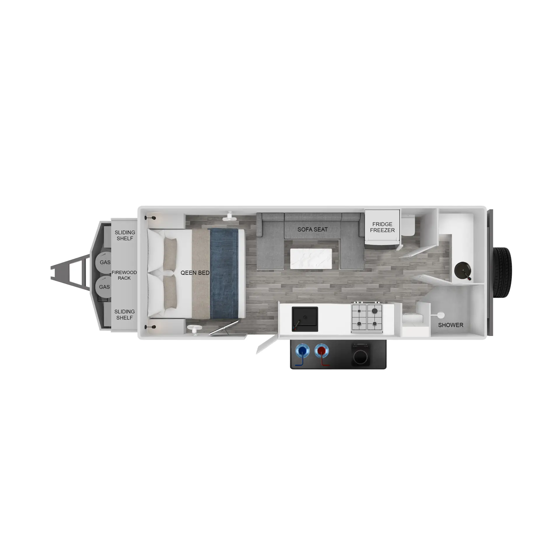 2025 Vision RV Elysium 21'6 Couples, Floorplan