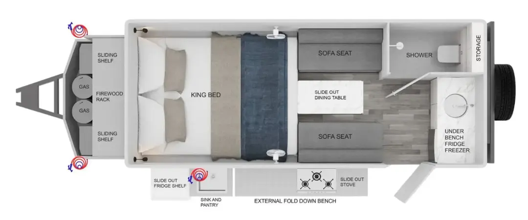 Nirvana 14' Poptop floorplan