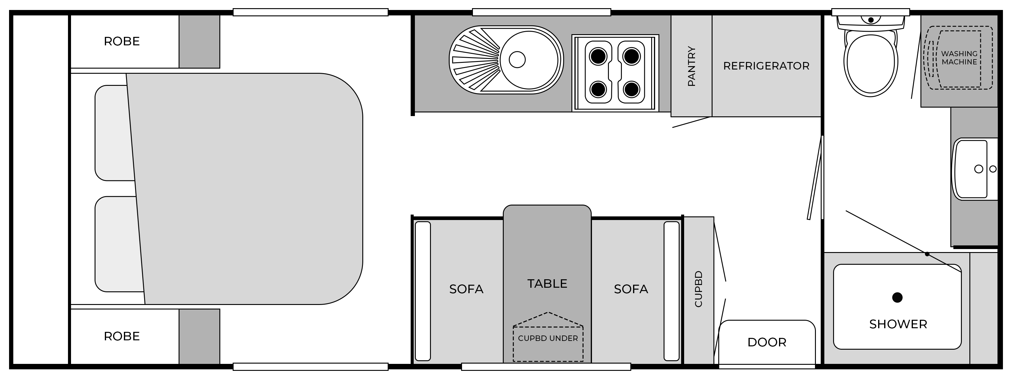 19'6FT Rear Door floorplan