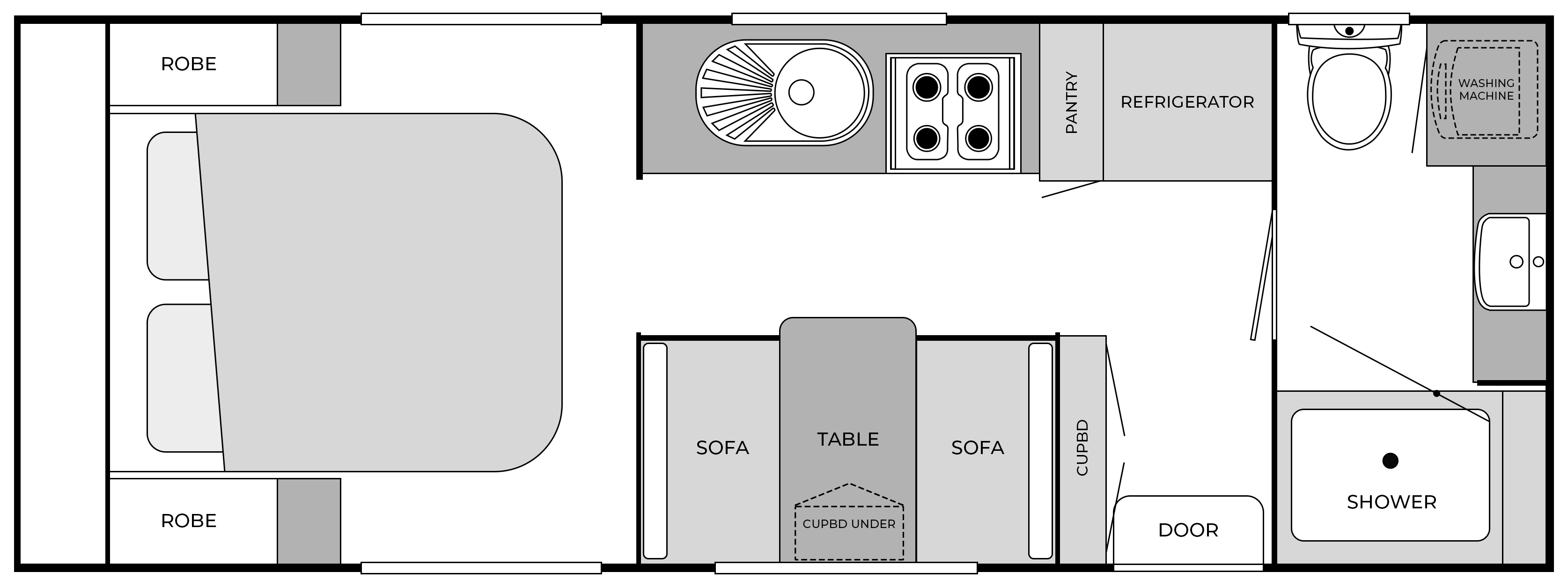 19'6FT Rear Door Pantry floorplan