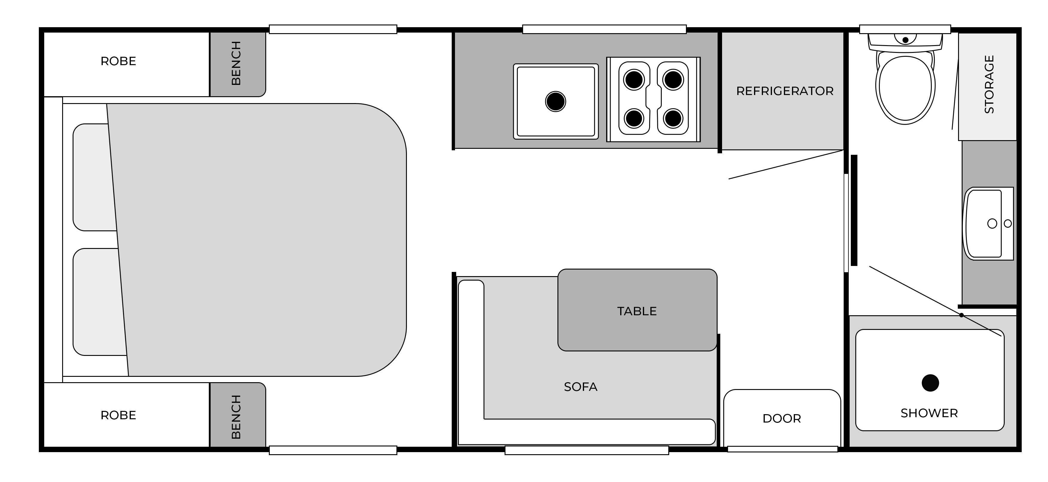 17'6FT Rear Door floorplan