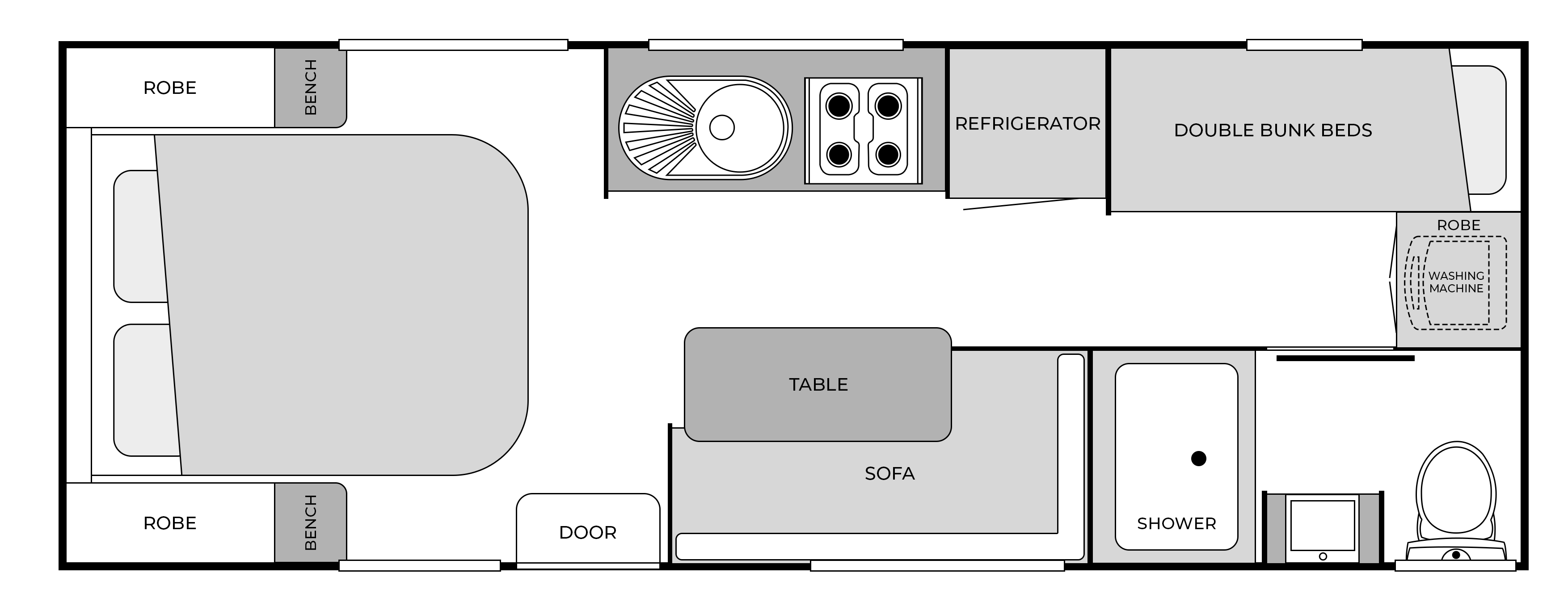 19'6FT Bunk (VIC1960B) floorplan