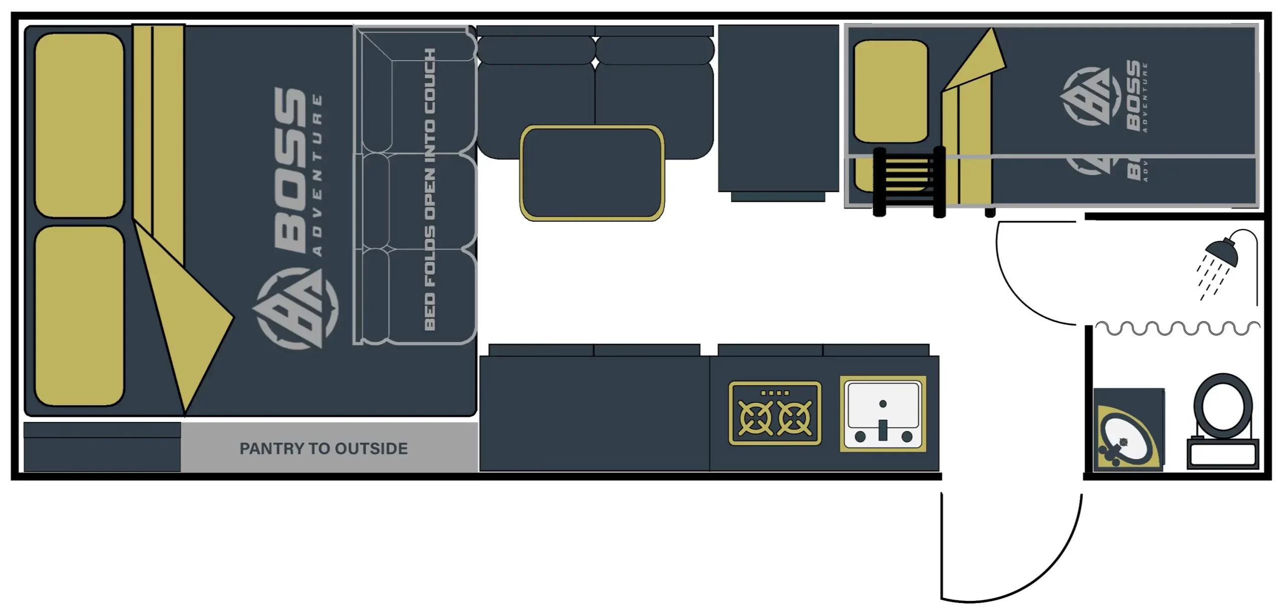 BOSS Sorrento 18 - Two Bunks floorplan