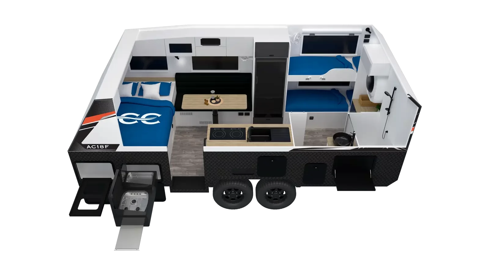 AC18F (18ft Family Van) floorplan
