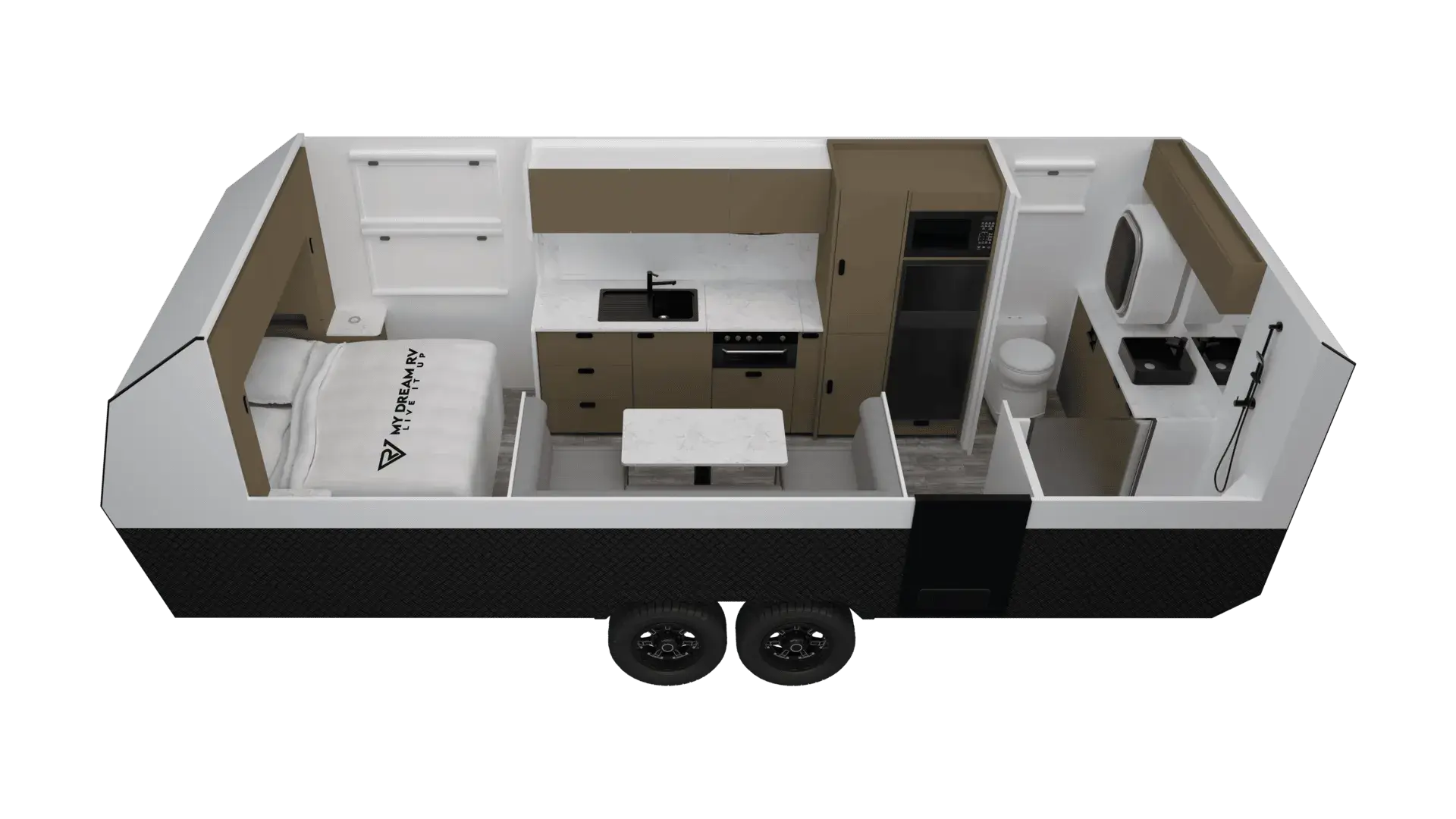 Dark Knight 21' Rear Door Ensuite Van (Off Road) floorplan