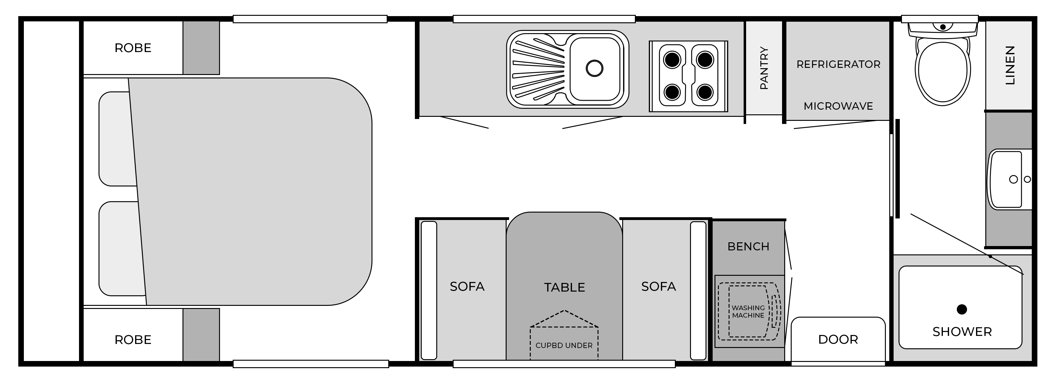 20'6FT Rear Door (VIC2060RD) floorplan