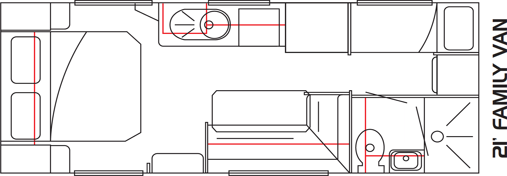 21’ Family Van floorplan