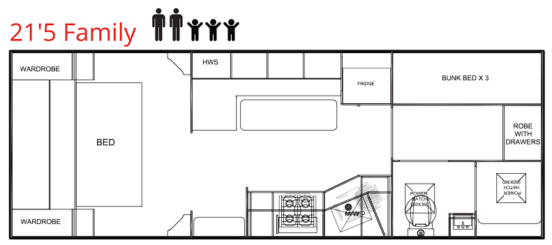 21’5 Family floorplan