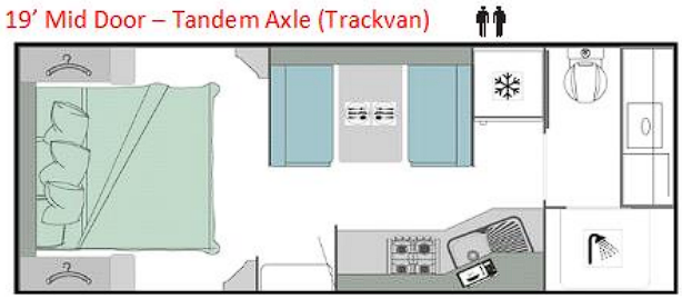 19’ Mid Door – Tandem Axle floorplan